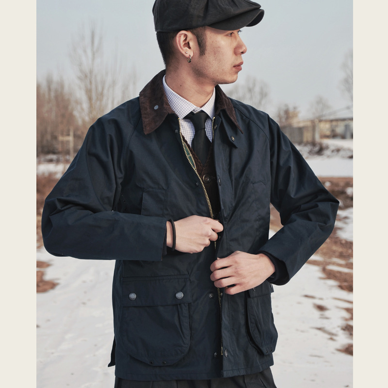 GDDQSDC British Style Hunting Jacket Without Wax Mens Spring and Autumn Waterproof Trench Coat Workwear Jacket Replica BBRA 250916