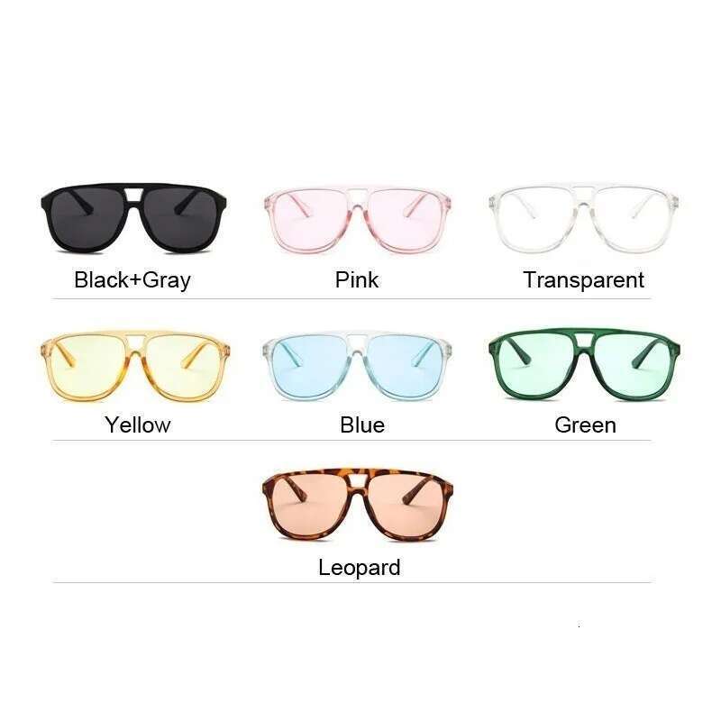 Green Oversized Pilot Sunglasses Woman Shades Retro Classic Vintage Sun Glasses Female Colors Brand Designer Oculos De Sol