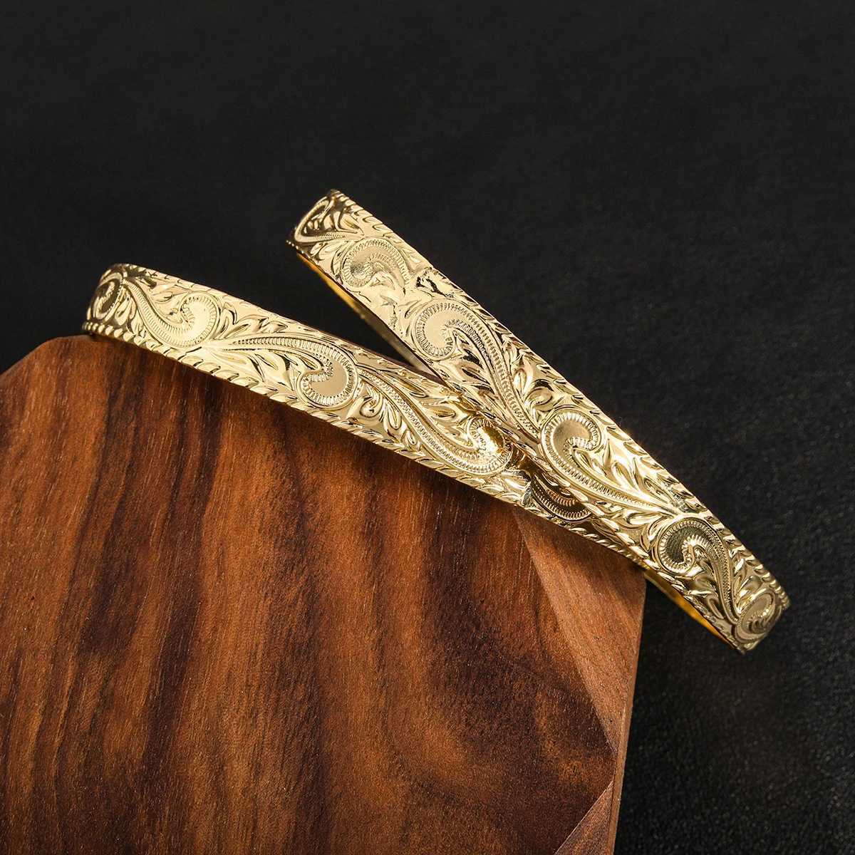 HAWaiian Tribal Bangle Bracelet 14k Gold Plated Copper Samoan Bohemia Polynesian Aloha Tonga Women JewelryXJ251105