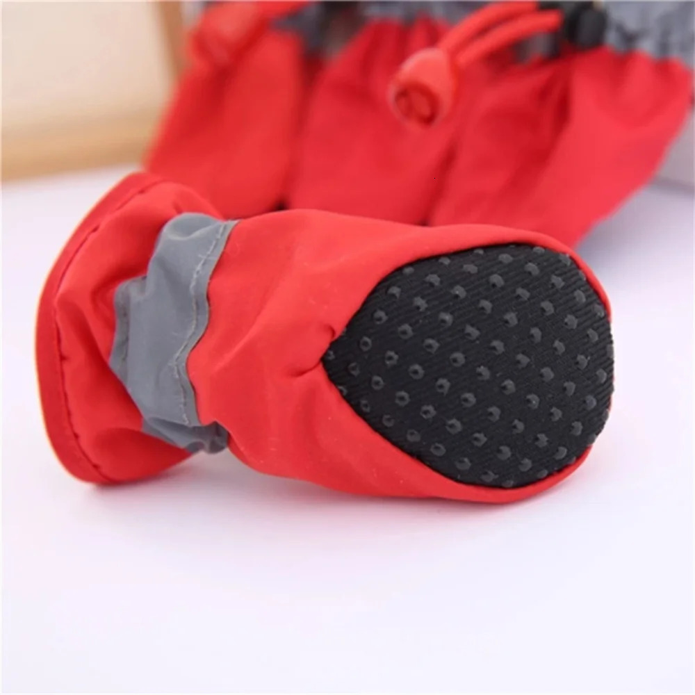 /set Waterproof Pet Dog Shoes Anti-slip Rain Boots Footwear for Small Cats Dogs Puppy Dog Pet Booties Pet Paw Accessories 250402