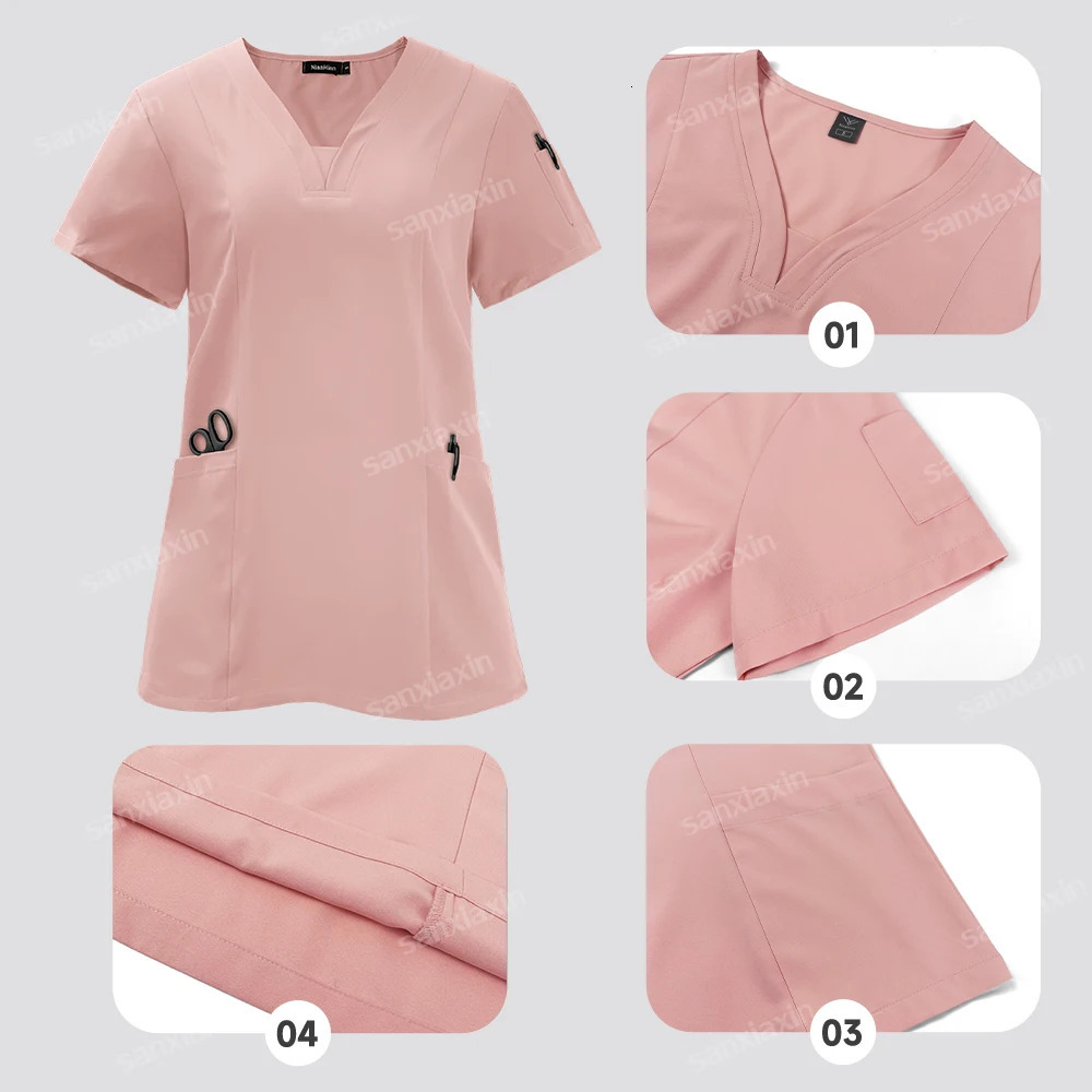Niaahinn Set Womens Uniforms Pajamas Nurse Uniforms Scrub Set Hospital Work Clothes Dental Surgery Suits 251104