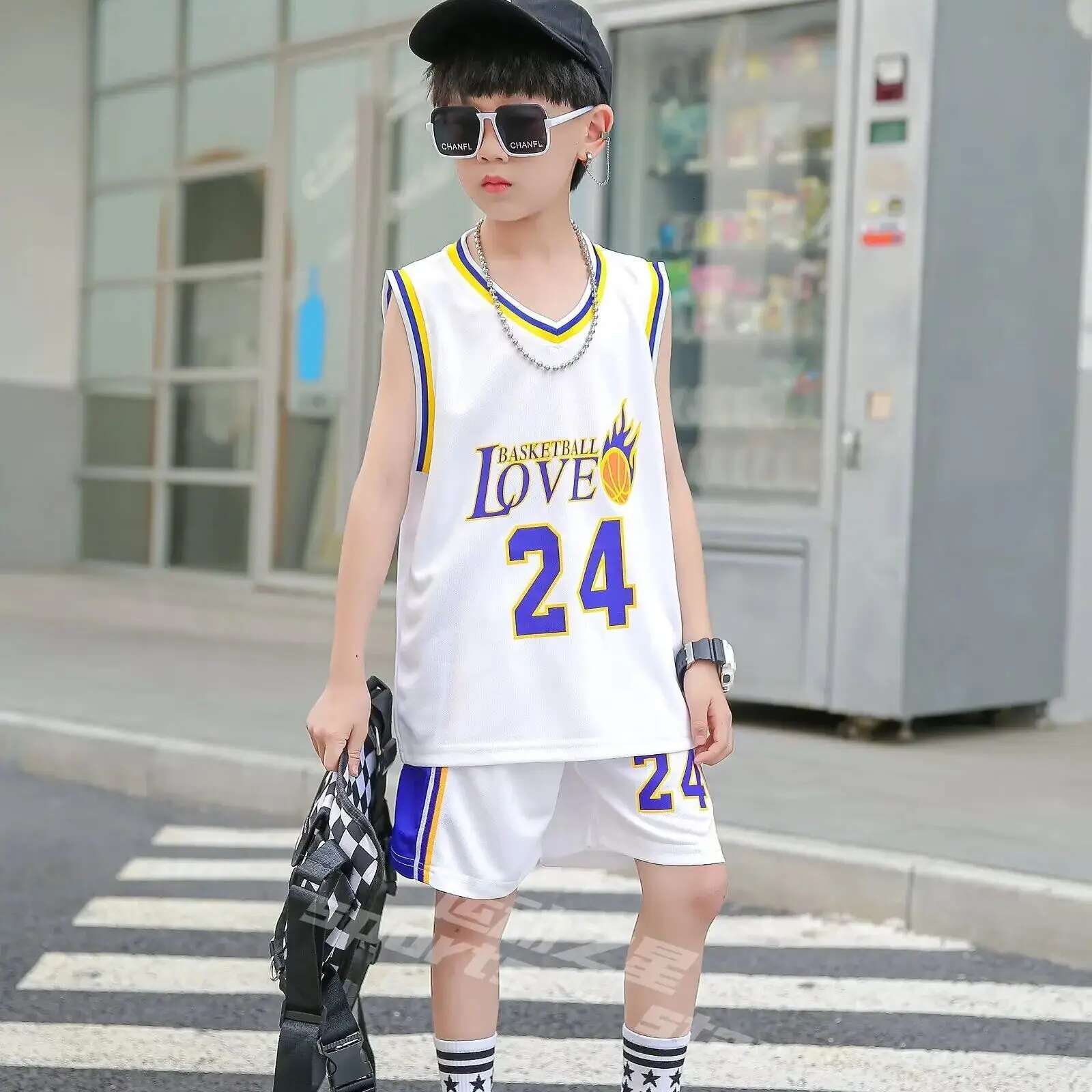 New 24/25 children's clothing suit boys and girls jersey compeon team uniform training basketball vest Model 035