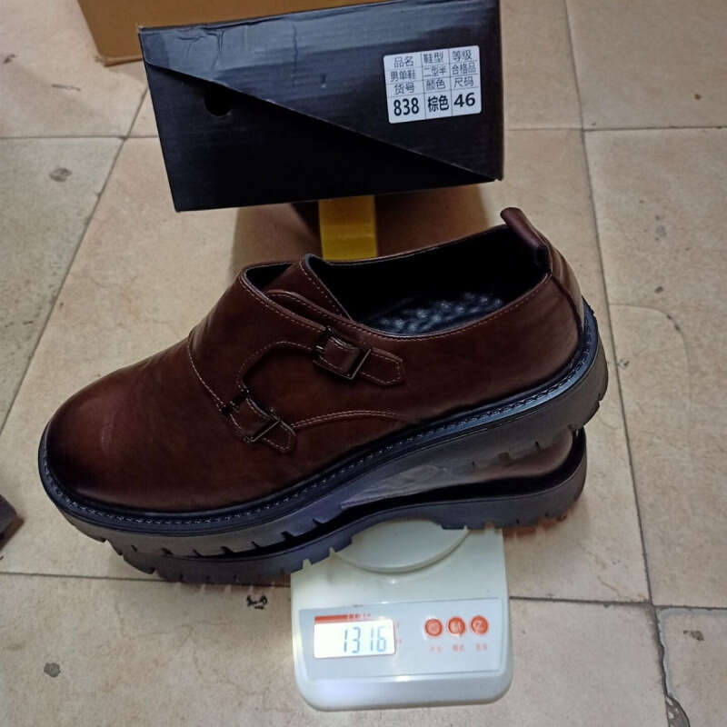 Men's oversized new casual fashionable thick soled leather shoes, trendy British style business dress shoes