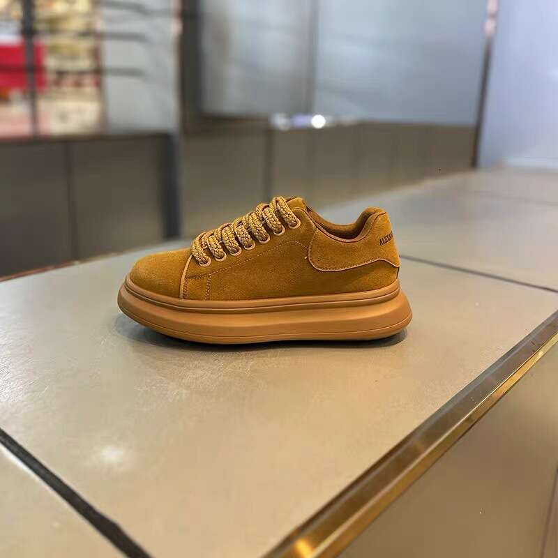 Autumn Winter Hot-Selling Leather Velvet Thick-Soled Height-Increasing Versatile Sneakers Korean Style Trendy Fashion Comfortable Low-Top Casual Shoes