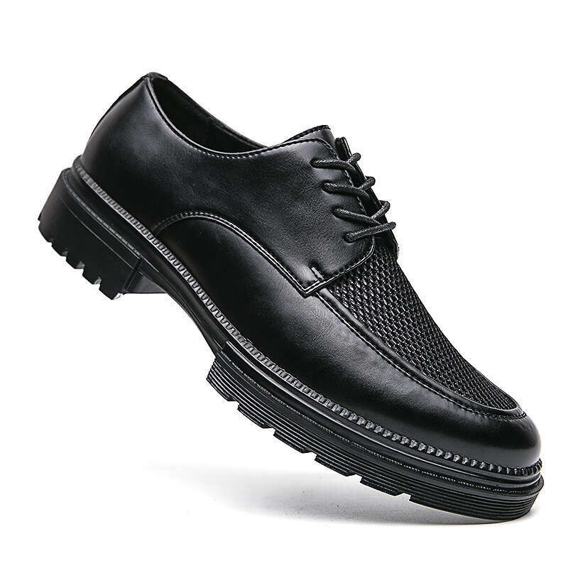 Large size summer new hollowed out fashionable men's block carved British style casual leather shoes