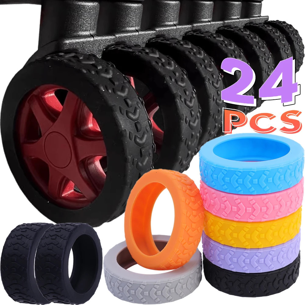 224pcs Luggage Wheels Protector Wheels Caster Shoe Trolley Case Reduce Noise Silent Caster Sleeve Luggage Suitcase Accessories 251031