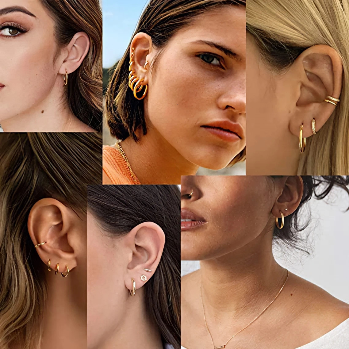 1 Pair Stainless Steel Hoop Earrings Women Men Gold Color Small Earrings Girl Jewelry Pendientes Mujer Aretes Cartilage Piercing 251131