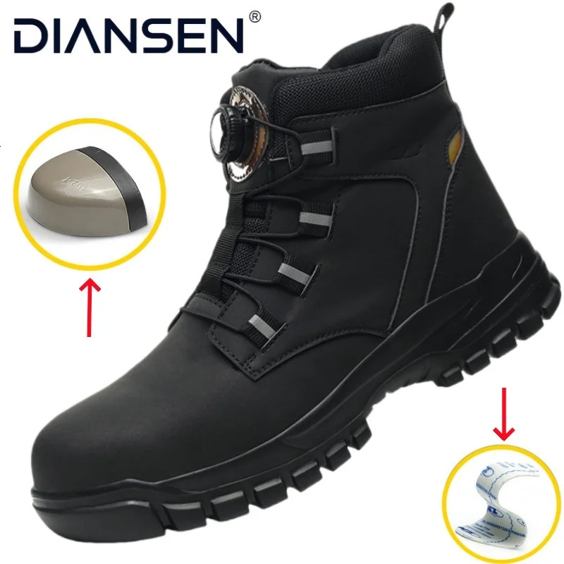 Safety Shoes Steel Toe Work Shoes Men Lightweight Midsole Industrial Work Boots Anti-puncture Protection Tactical Boots 251104