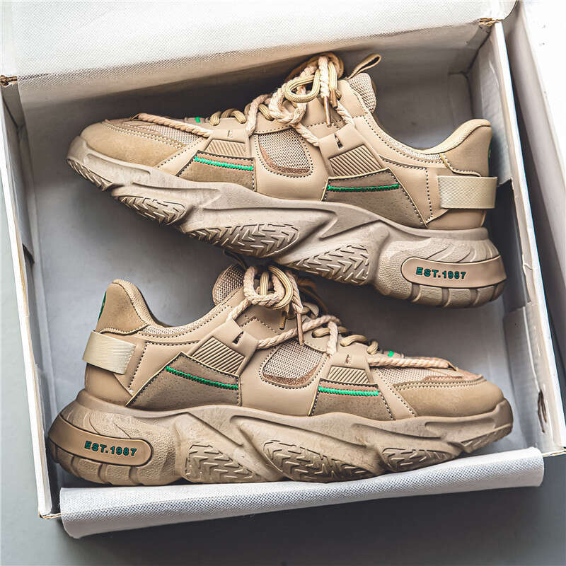 Autumn New Thick-Soled Height-Increasing Dad Sneakers Men's Korean Style Trendy Casual Running Shoes The sole is soft and suitable for running