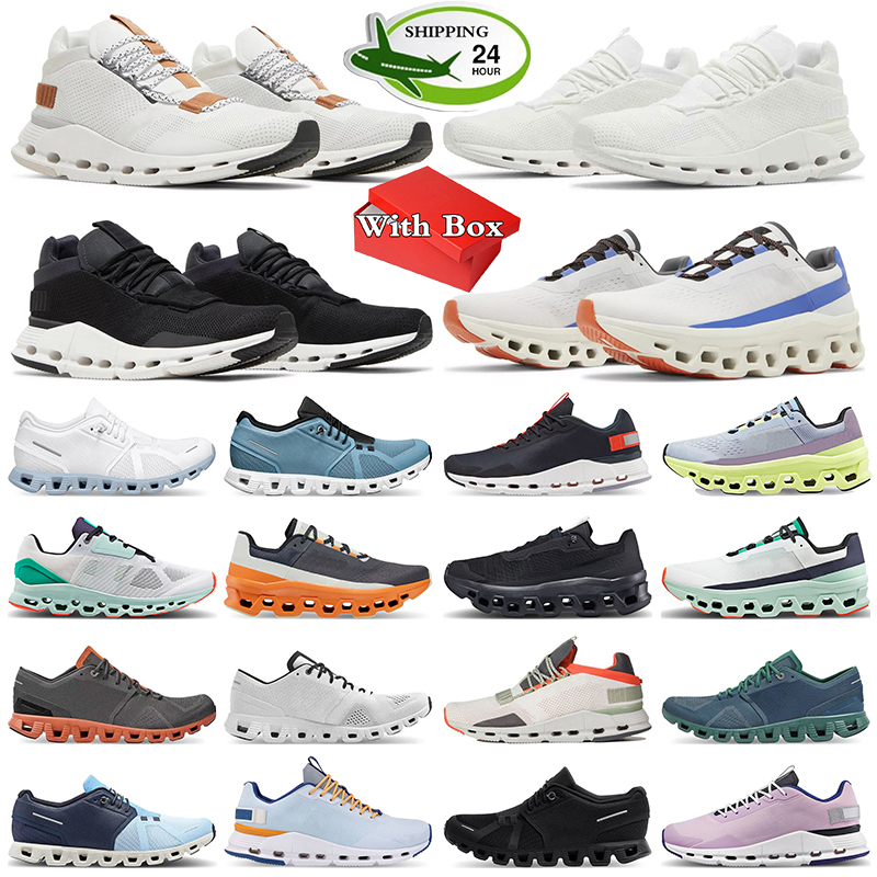 With Box designer running shoes mens sneakers triple white navy blue womens trainers runner outdoor sports shoes