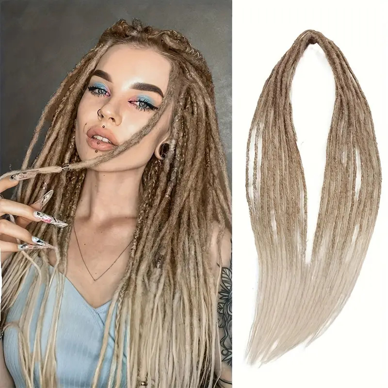 European-style synthetic fiber crochet wig with 0.6cm dreadlocks, double-tailed dreadlocks, manufacturer's stock available
