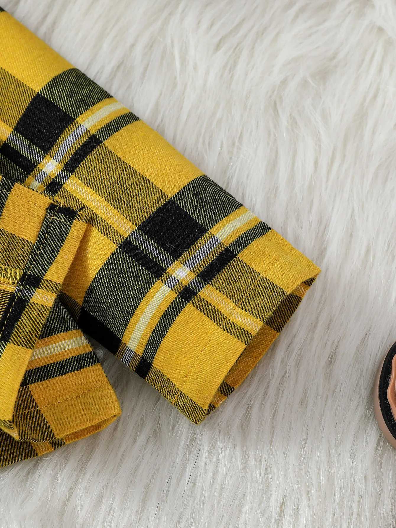 3Pcs Baby Gilrs Turn-down Collar Plaid Shirt Fall Skirt Set For 1-3Y Fashion Outdoor Clothing WearHat Y251105