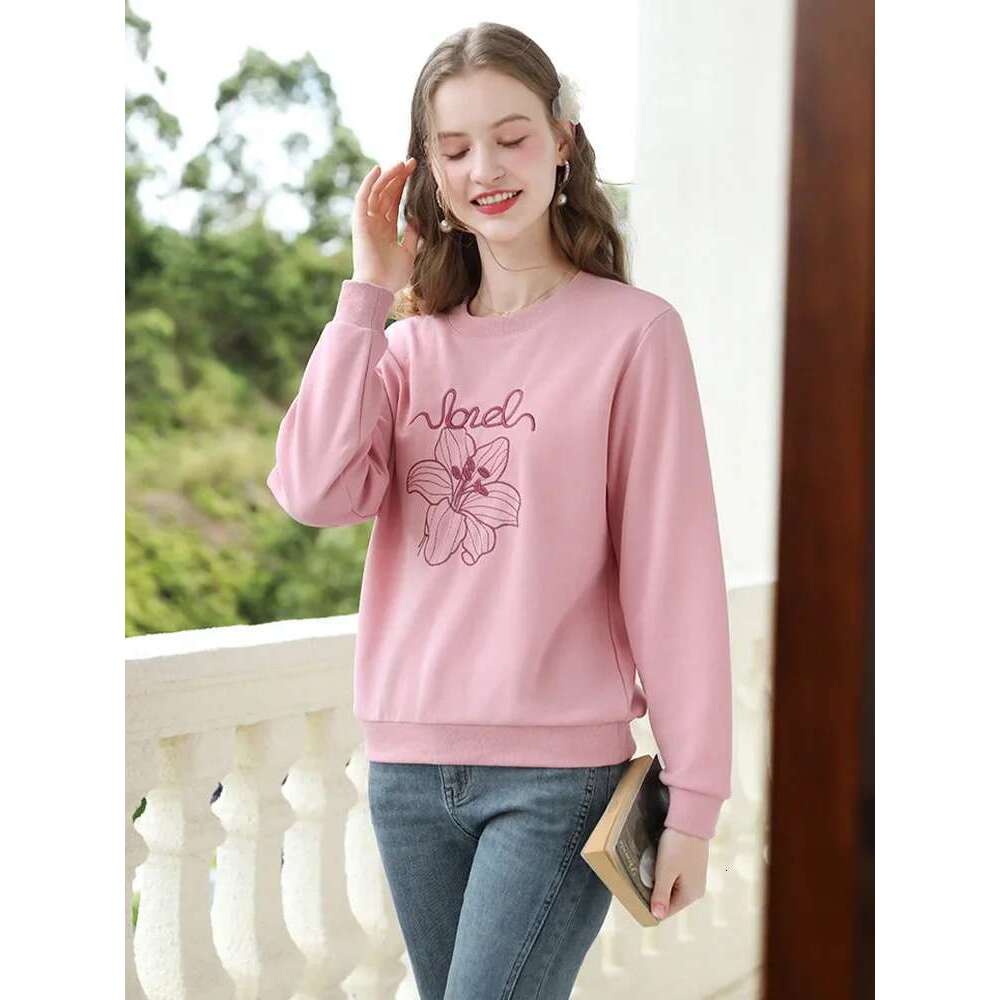 O Neck Sweatshirt Women 2025 Spring New Sweet Korean Basic Casual Loose Pullover Hoodie Hoodless Tops