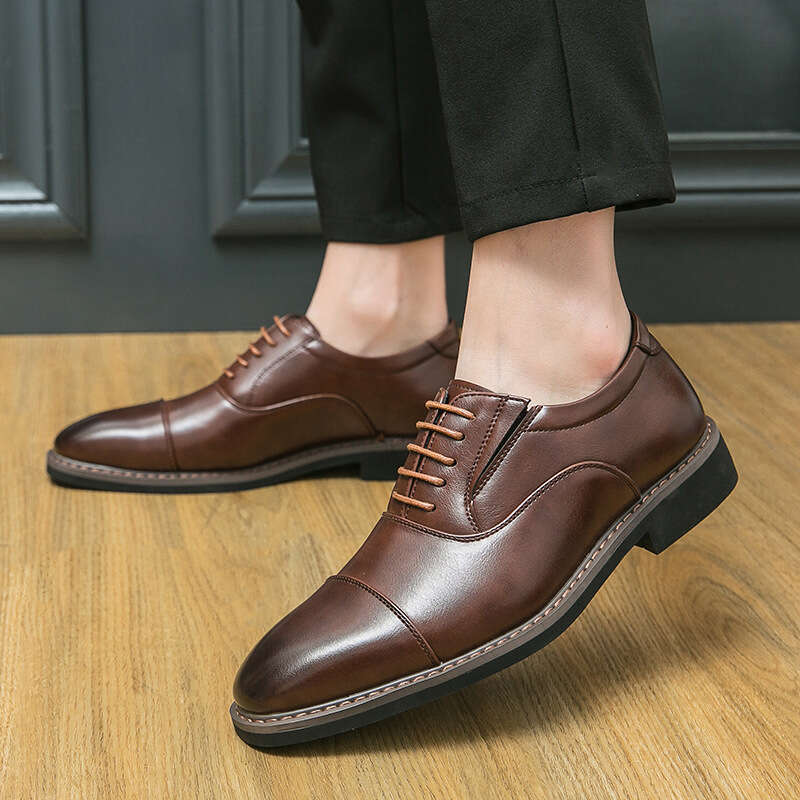 2023 Spring and Autumn New Large Sizes 38-46 Business Formal Three Joint Men's Leather Shoes