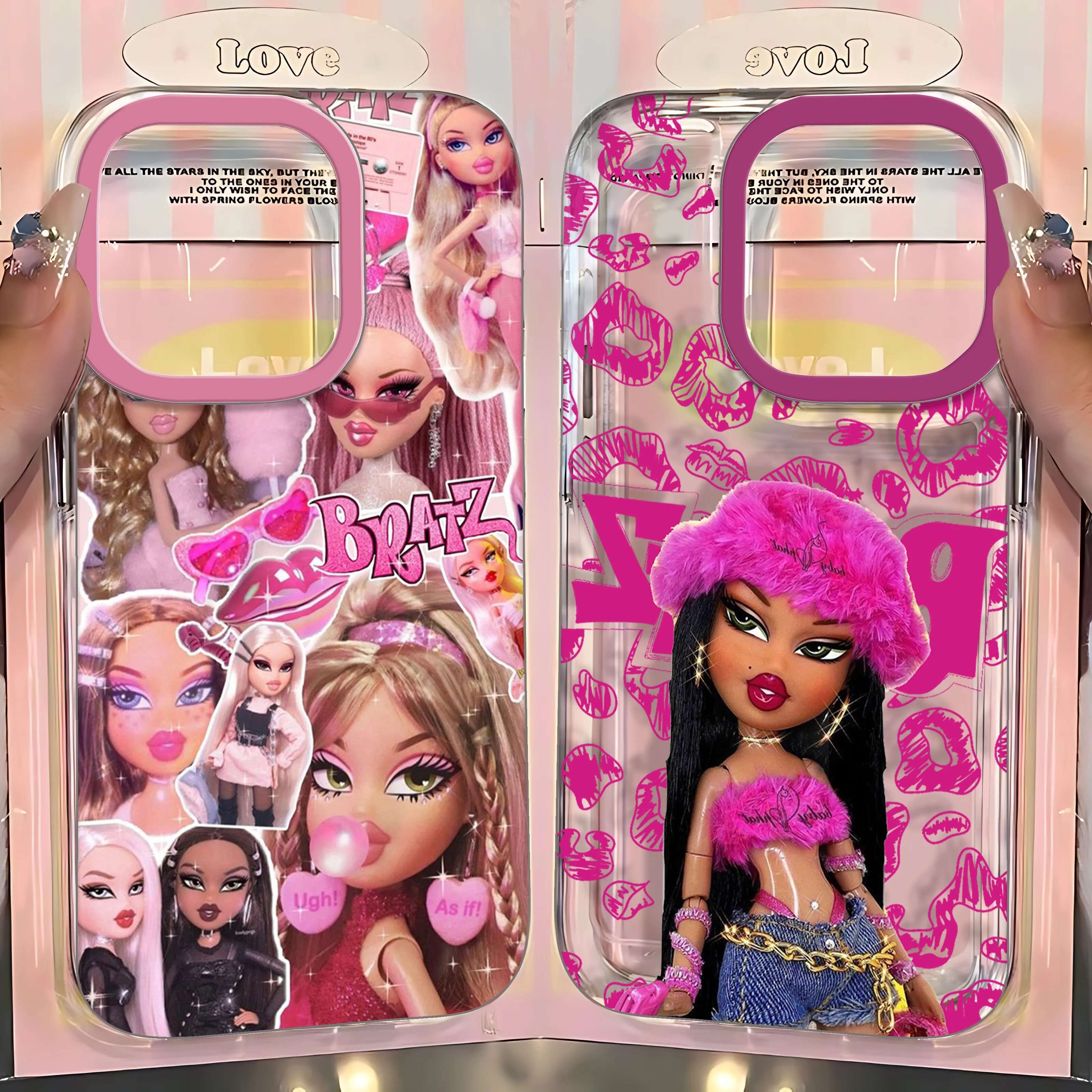 Fashion lovely Doll Bratz Space Phone Case For iPhone 11 12 13 14 15 16 Pro Max Mini X Xs XR 7 8 plus Se2020 Clear Cover