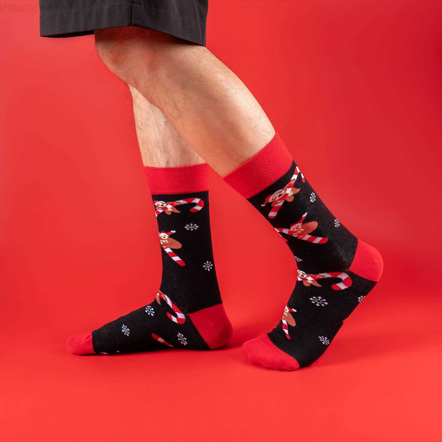 4 Pairs Christmas Socks for Men Christmas Gifts for Father Fun Novelty Cotton Crew Socks Stocking Stuffers for DadW251105