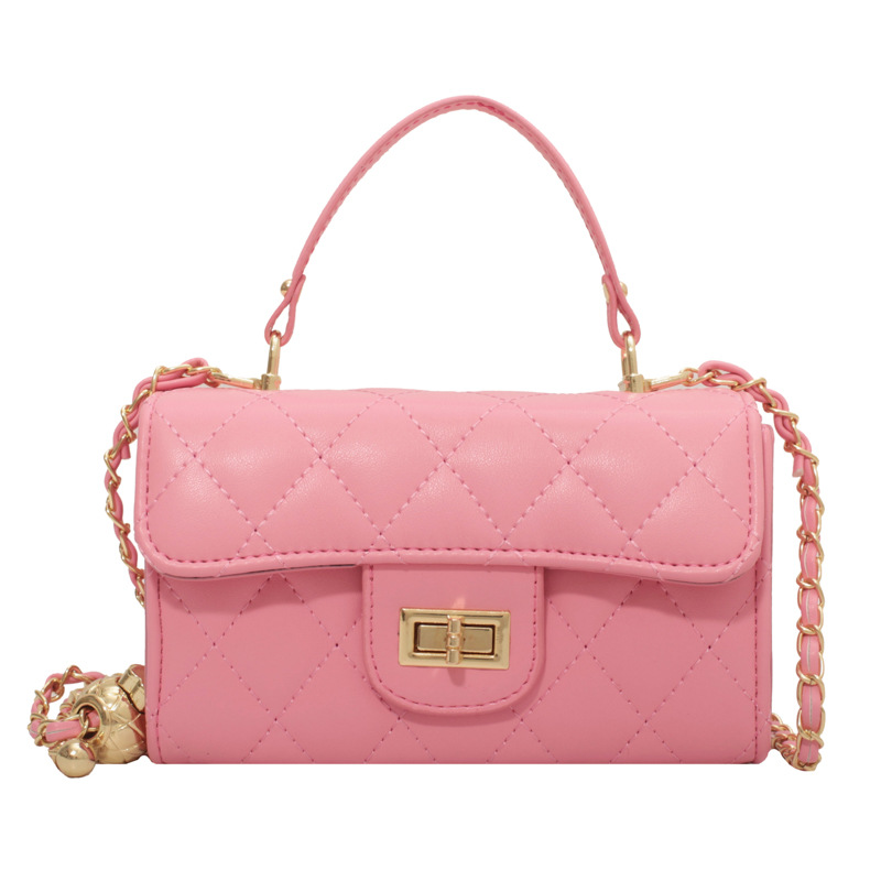 Free shipping hand carrying small square bag female small fragrant wind diamond chain bag small shoulder bag 2025