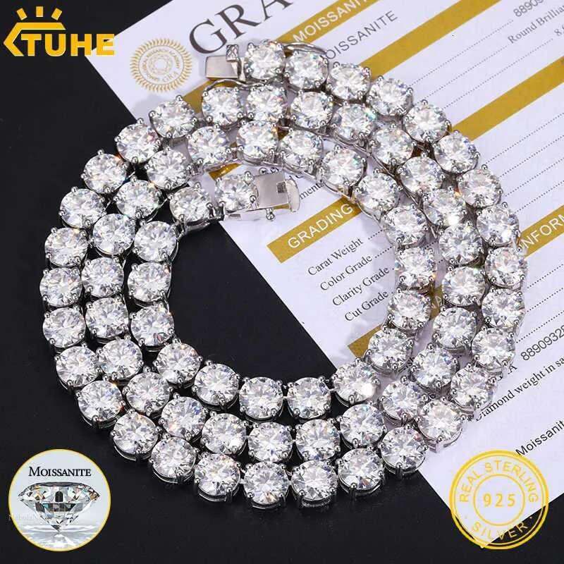 Pendant 8mm-10mm High Quality VVS1 Moissanite Tennis S Sterg Sier Men's And Women's Necklace Passes Dia Testing Free Shipping