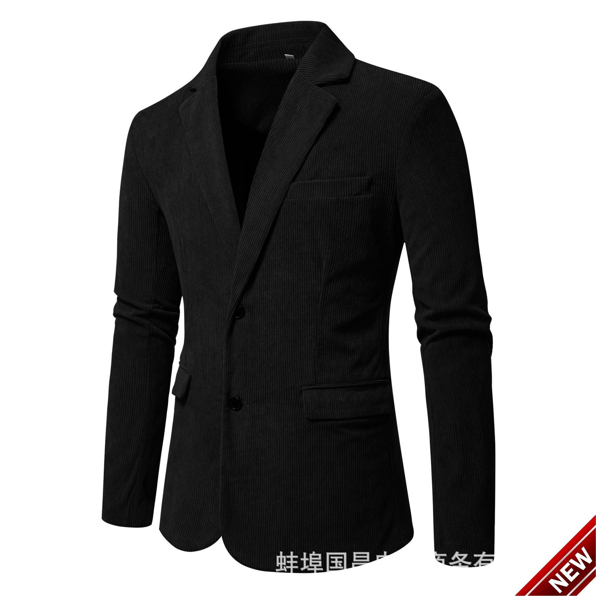 2025 plus size mens spring top business casual corduroy double button jacket suit for men