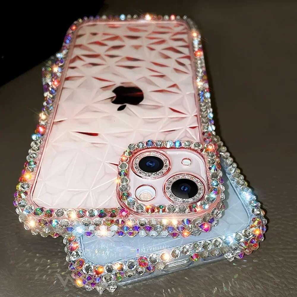 Dia Glitter Case For iPhone 13 12 11 14 15 Pro Max X Xr Xs 8 7 16 Plus Bg Transparent Shockproof Soft TPU Cover
