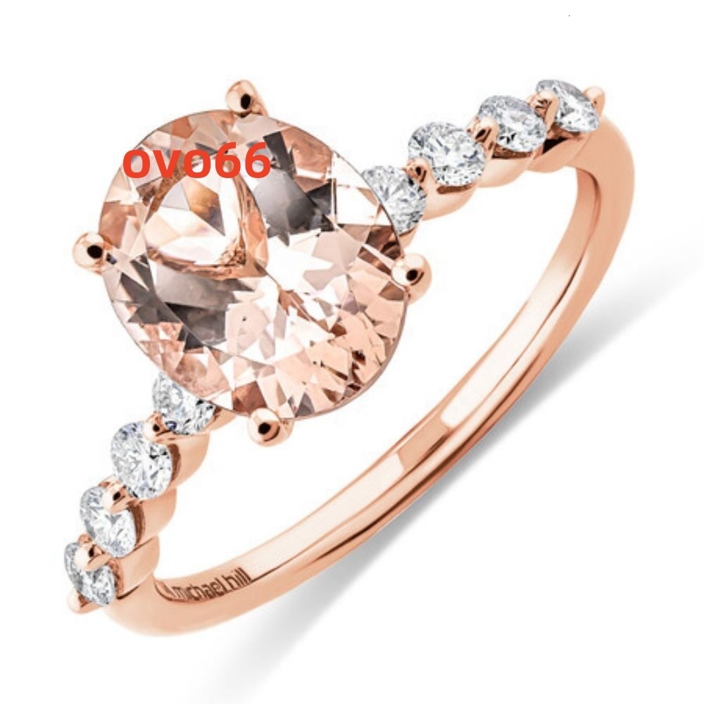 Wholesale Silver Jewelry Morganite Gemstone Ring 925 Sterling Silver Morganite Engagement Ring