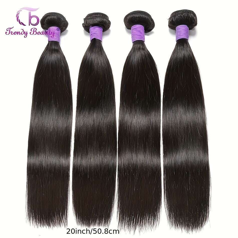 Brazilian Bundles Human Hair Dyed Can Be Bleached Double Weft Unprocessed Straight Extensions Natural Black Color For Women