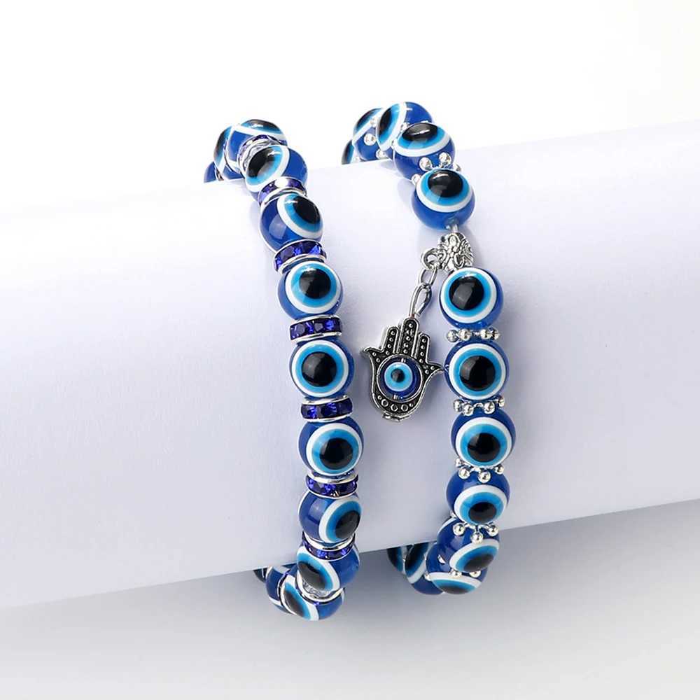 10mm Lucky Blue Evil Eye Palm Butterfly Owl Elephant Pendant Charm Crystal Resin Beadeds for Women Men Jewelry C251105