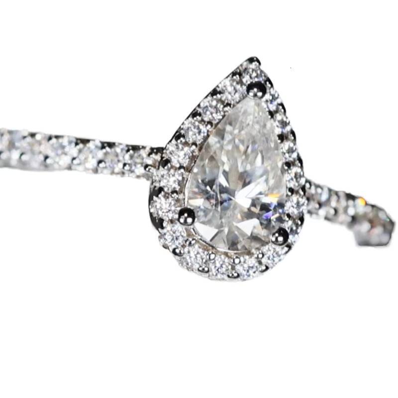 GRA Vvs Moissanite Solid Gold 10K 14K 18K 925 Silver Diamond Engagement Rings-Emerald Radiant Oval Pear Cut for Women Men