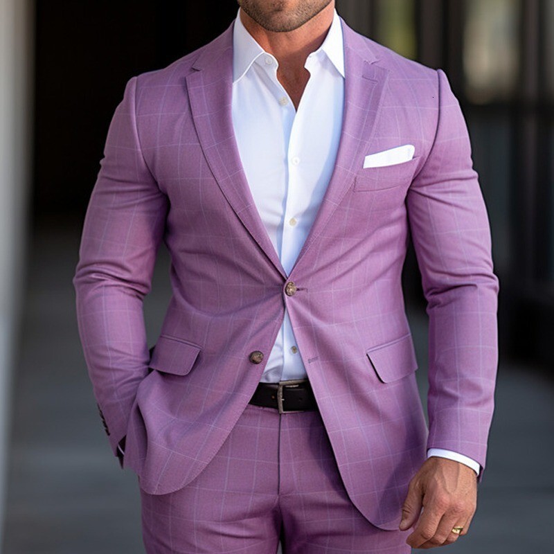 2025 mens spring top commuting casual printed double button suit jacket mens plus size suit