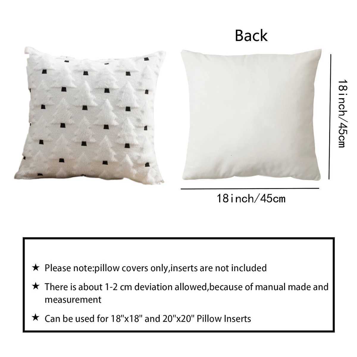 1pc Christmas Pillow Covers 18x18 inch Decorations 3D Soft Plush Faux Fur Wool jacquard weaving Christmas Tree Throw Pillow Y251105