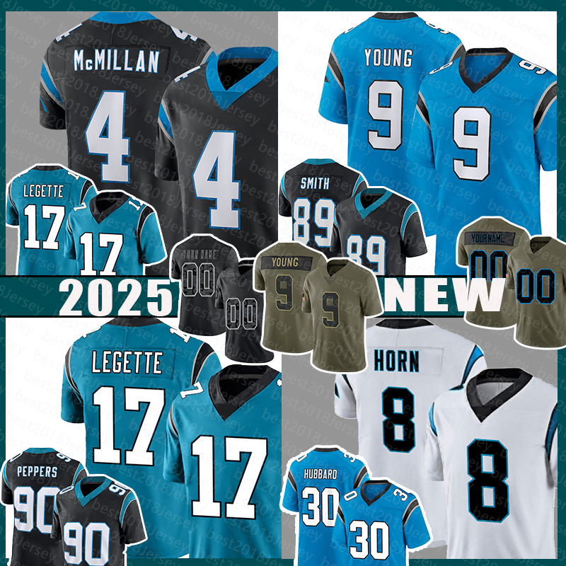 Mens Xavier Legette Football Jerseys McMillan Bryce Young Julius Peppers Jaycee Horn Sam Mills Chuba Hubbard Taylor Moton Steve Smith Sr ndy Dalton Jalen Coker