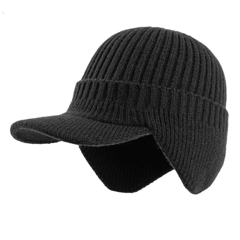 Winter hat, men's thick woolen hat, autumn and winter outdoor cold protection, warm and velvet ear protection knitted hat, women's hat