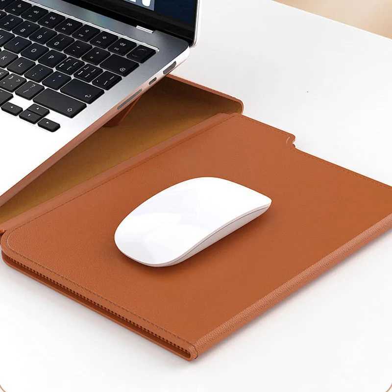 Leather Laptop Bag Waterproof Dustproof Laptop Sleeve with Notebook Stand Holder Mouse Pad for 13-14inch Macbook Z251105 - view 6