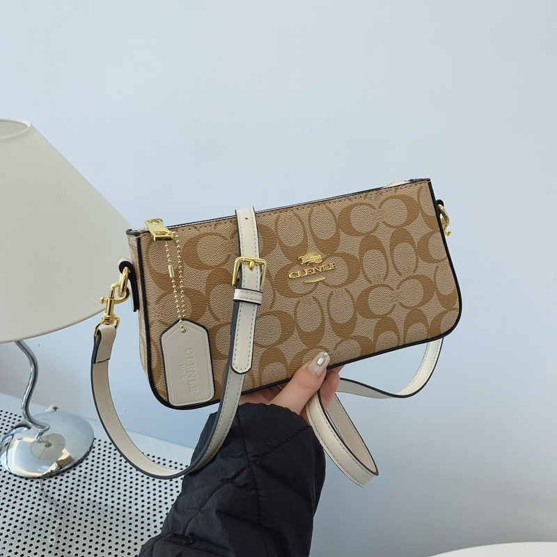 Free shipping underarm bag Niche design fashion soft leather shoulder bag New fashion mahjong bag shoulder bag 2025