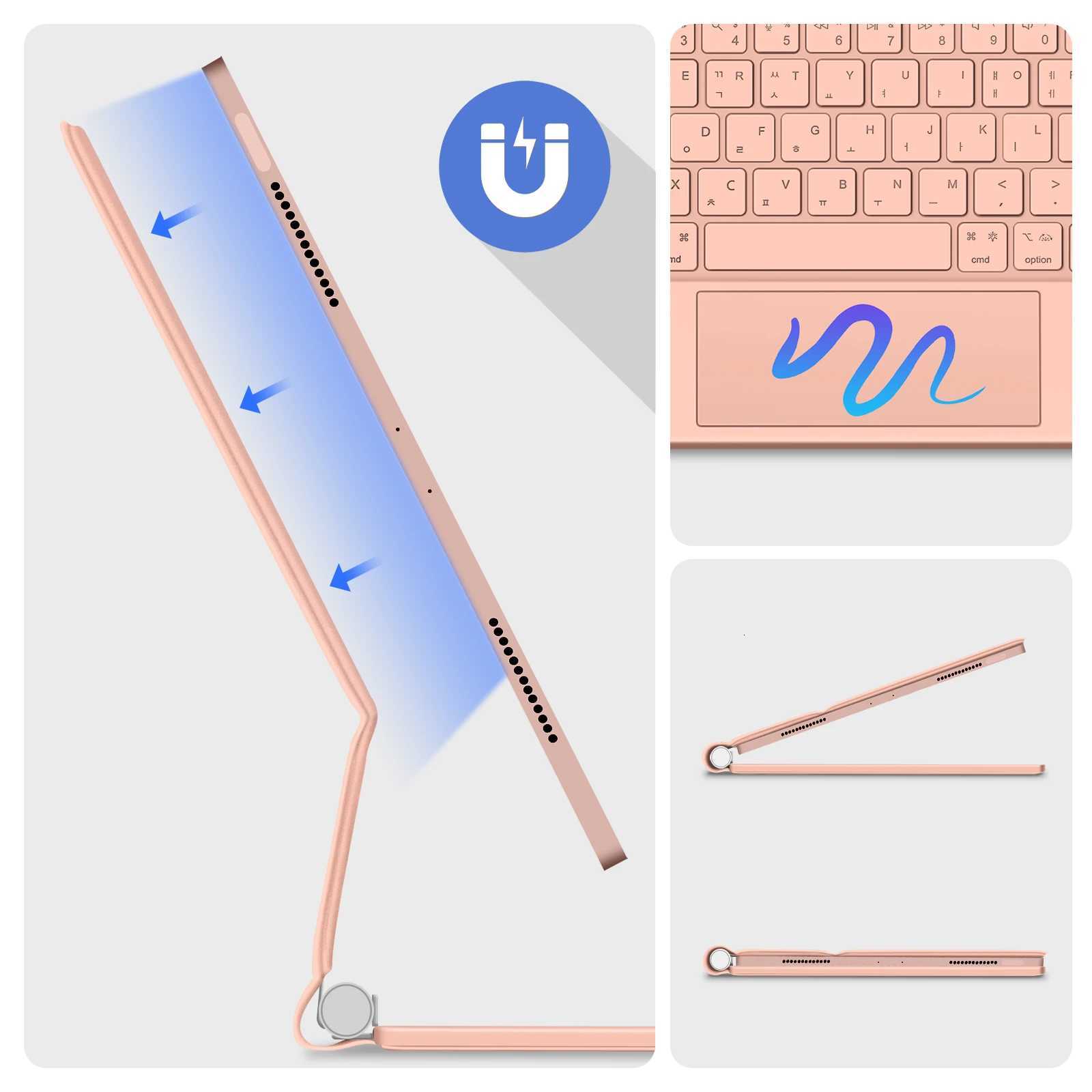 GOOJODOQ Magic Keyboard for iPad Pro 11 Inch 4th/3rd/2nd/1st Gen iPad Air 11 M2 M3 Air 4 Air 5 Floating Stand Keyboard H251105