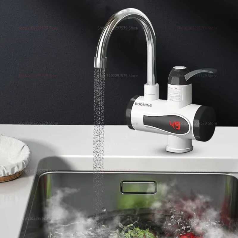 220V 3000W Instant Hot Water Heater Faucet Tankless Electric Tap with 360 Rotatable Spout LED Digital Display 2025 new Y251104