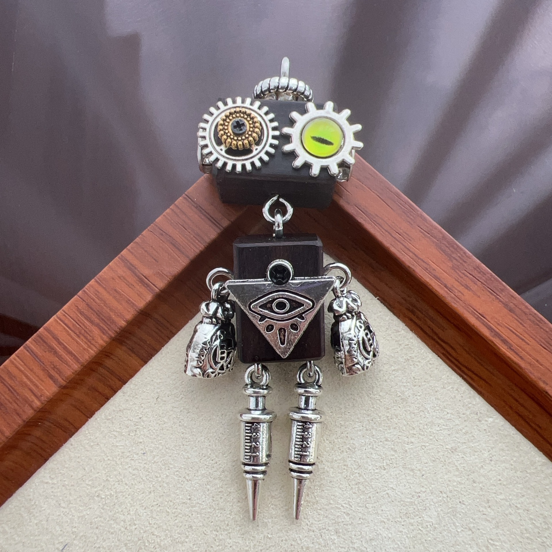 Punk Robot Pendant Niche Design Phone Keychain Charm Fashion Cartoon Necklace for Women Fadeless