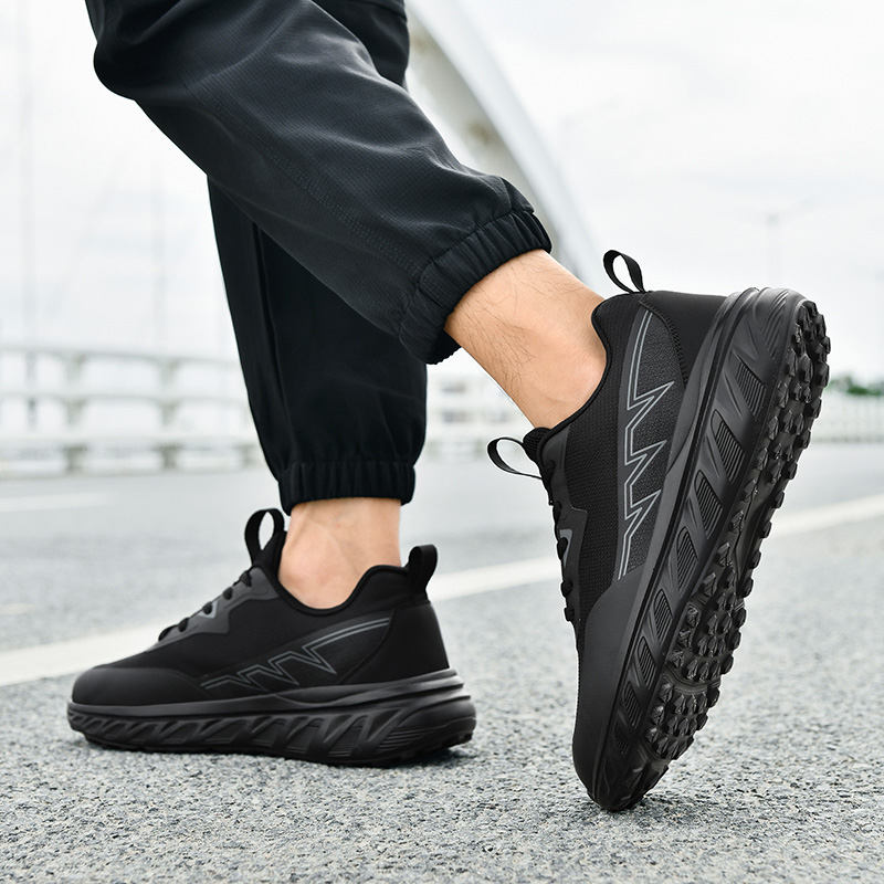 Men wider toe shoes mesh breathable thick sole height increasing lightweight comfortable barefoot sports shoes casual sneakers