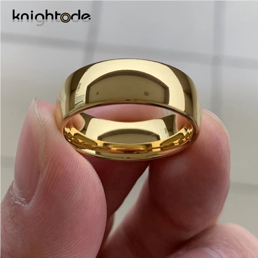 Classic Gold Color Wedding Band Tungsten Carbide Rings Women Men Engagement Gift Jewelry Dome Polished Finished Comfort Fit 251031