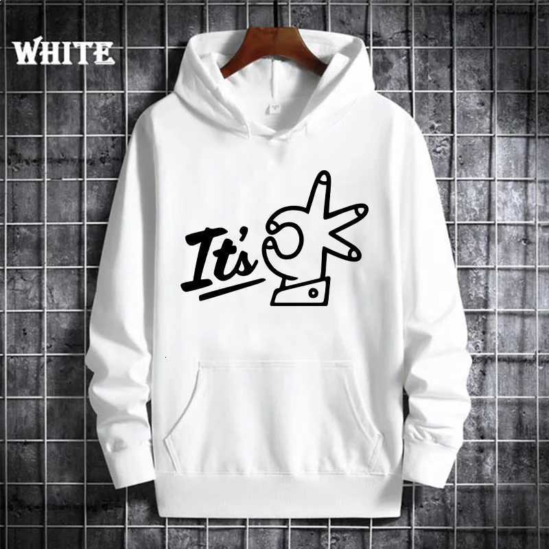 Womens Hand Gesture OK Print Hoodie Casual Long-sleeved Pullover Top Sportswear Autumn and Winter Hooded Sweatshirt ClothesT251105