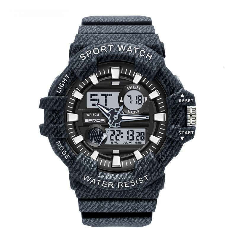DHwatches Sanda Outdoor Multi-Functional Boys Waterproof Shockproof Sports Men and Women Students Electronic Watch