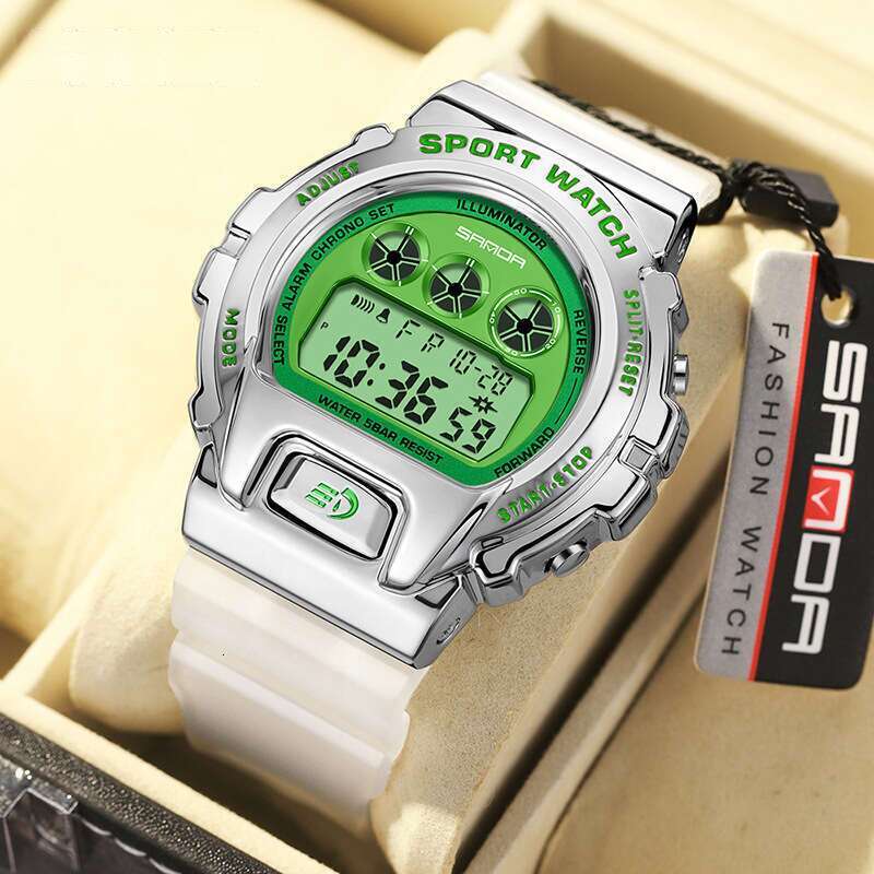 DHwatches Sanda Raised Hand Light Black Technology Multi-Functional Electronic Single Movement Harajuku Ins Style Waterproof Sports Men's Watch