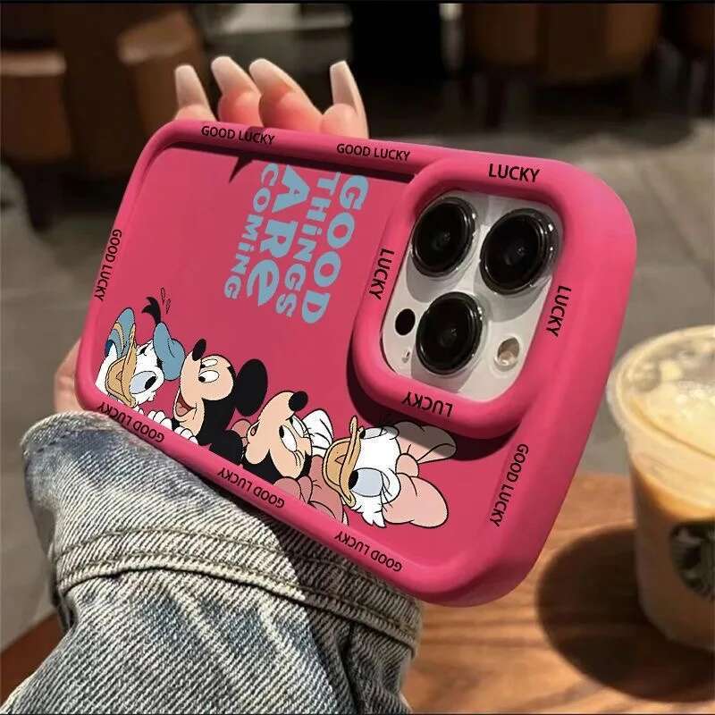 Minnie Mouse Duck Cute Phone Case For iPhone 16 14 12 13 11 15 Pro Max XR XS MAX 7 8 PLUS Y2K Cartoon Lovely Cover
