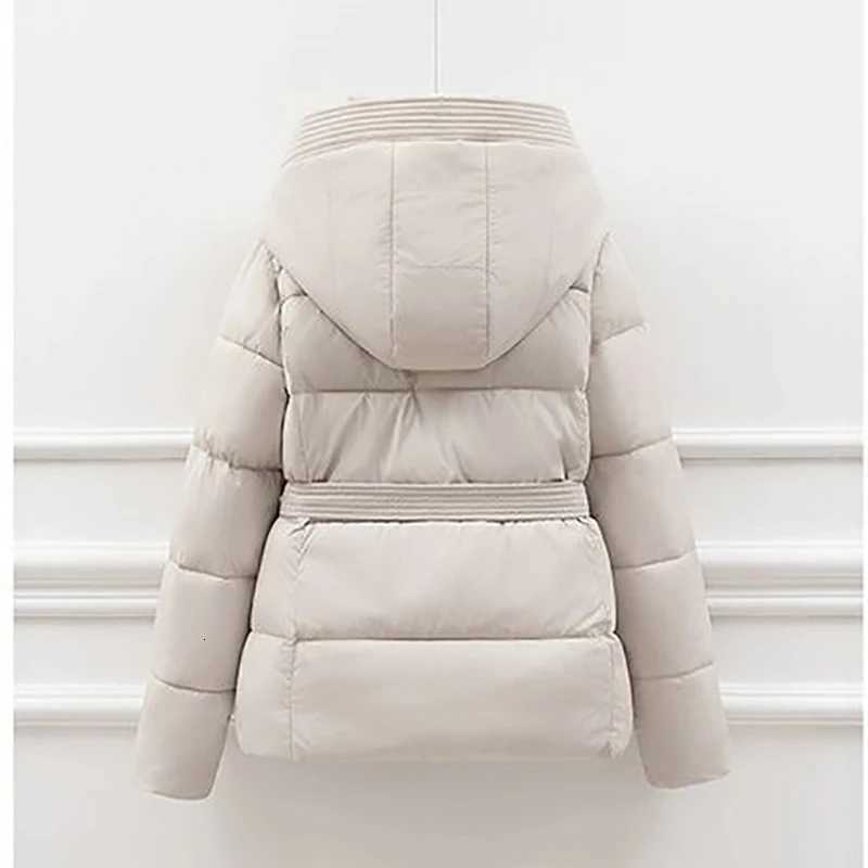 Fashion Eiderdown Cotton-Padded Jacket Womens Overcoat 2025 New Winter Short Thick Warm Parka Coat Waist Slim Hooded Bread CoatT251105