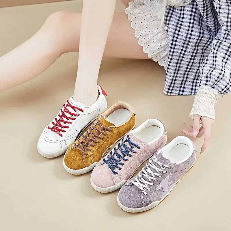 New Shoes for Wen Casual Sport Shoes Girl Fion Pointed Toe Flat Shoes Lace-up Sneaker Y251105
