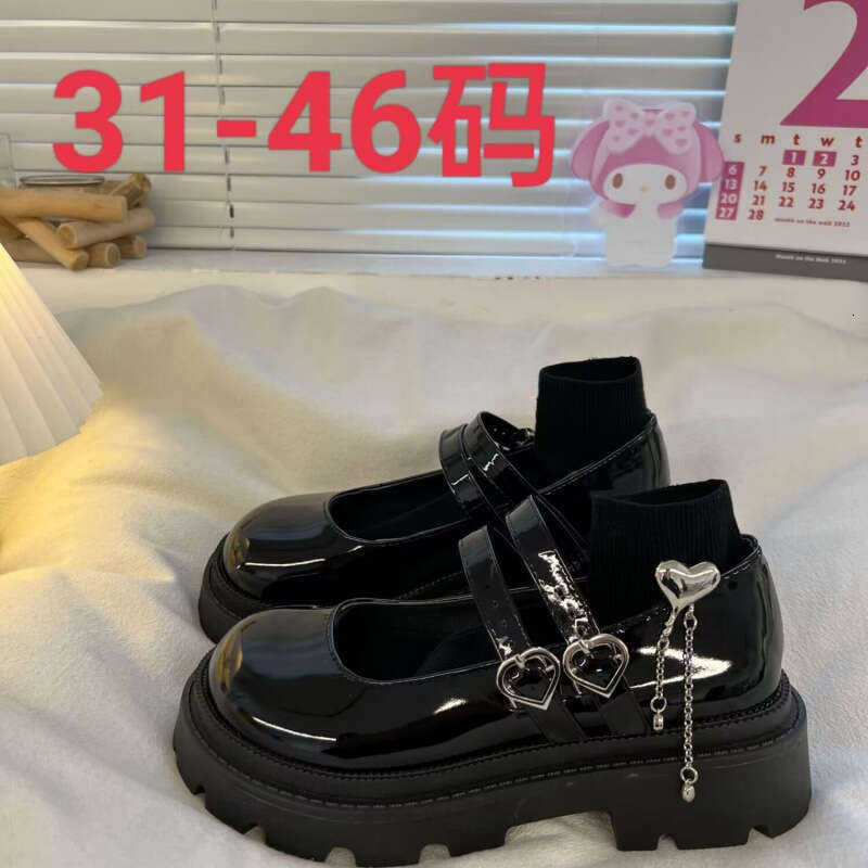 Large size 4142 Le Fu for women 2024 new spring sponge cake versatile British style small leather Mary Jane single shoes 43