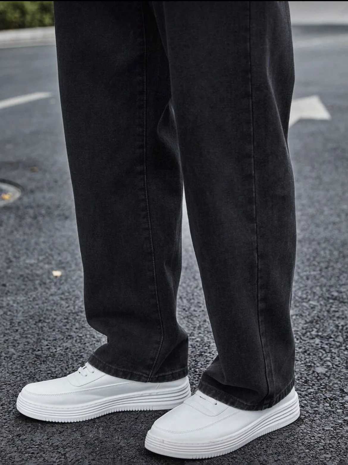 Mens Straight Jeans - Relaxed Fit with Great Drape Tummy Slimming Dark Grey Wash K251104