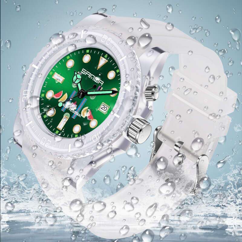 DHwatches Sanda New Single Display Dual Calendar Luminous Student Simple Personality Transparent Strap Men's and Women's Wristwatch