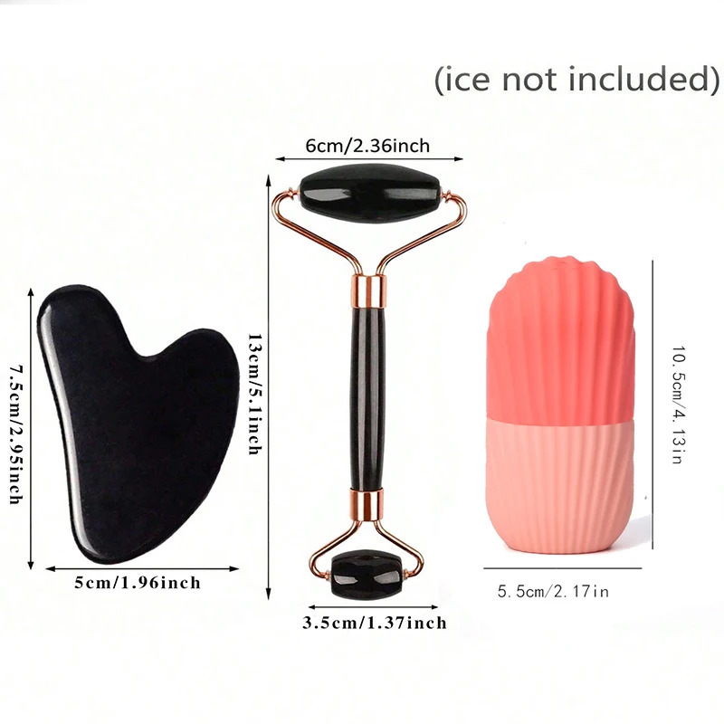 123pcs Ice Face Roller Facial Skincare Ice Roller SetFacial Roller GuaSha FaceTool SetFace Massage Roller Lifting Contouring 251030