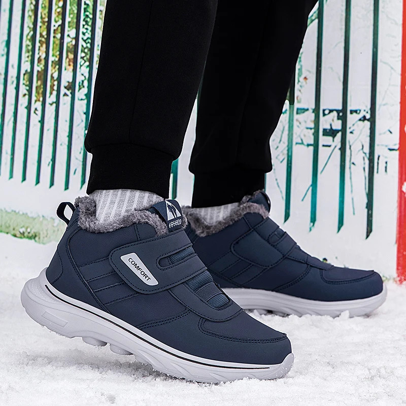 Winter Mens Sneakers Thick Plush Warm Mens Snow Boots Lightweight Mens Ankle Boots Handmade Mens Outdoor Cotton Boots251105